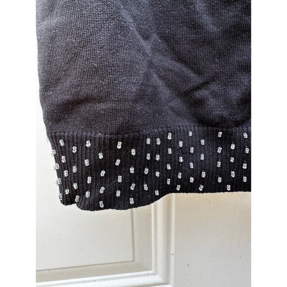 Y2K Black Rhinestone Cami Tank Top • 2000s Bling Clubwear - Picture 5 of 6